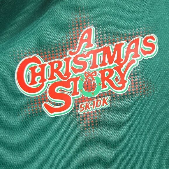 A Christmas Story Women's Green RM Running Man Full Zip Athletic Hoodie Medium - Picture 4 of 9